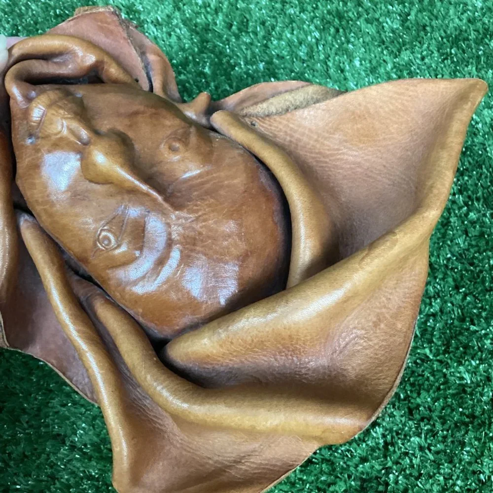 Leather Mask Face Sculpture Wall Art